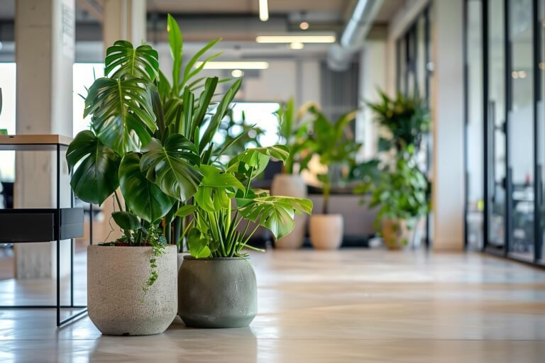 elegant-office-space-featuring-lush-green-plants-pots-generative-ai-min